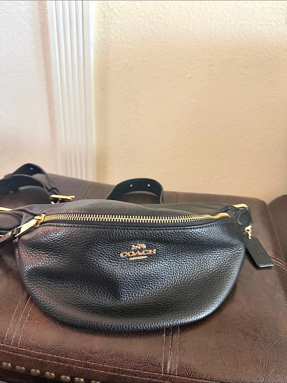 Coach Convertible Belt Bag Black Leather Crossbody